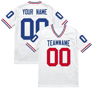 Maillot de football américain personnalisé par sublimation, unisexe, avec nom et numéro d'équipe, manches courtes, maille respirante, col mandarin - Product Image 4