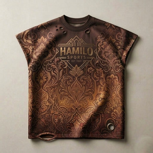 T-shirt de sport pour homme durable avec logo personnalisé en gros, t-shirts de sport pour homme surdimensionnés au meilleur prix - Product Image 3