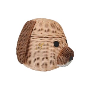 Cesta de Almacenamiento de Mimbre Tejida a Mano con Forma de Cara de Cachorro, Maceta Única con Forma de Animal, Organizador de Escritorio para Dormitorio Infantil - Product Image 2