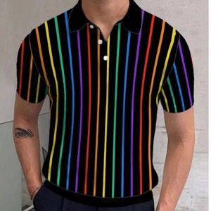 Men <b>T</b> <b>Shirt</b> Gradient <b>rainbow</b> Pattern Digital Printing 3D Prints Casual Golf Short Sleeve Polyester Knitted Breathable Summer - Product Image 5