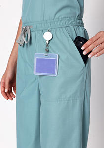 Tenues d'infirmières en tissu peigné extensible Spandex pour l'été, marque privée du fabricant, pour hommes et femmes, uniformes médicaux d'hôpital - Product Image 3