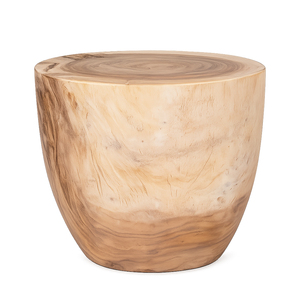 Kala Exotic Solid Suar Wood Side <b>Table</b> Natural Finish Modern Organic Premium Sculptural Design Living Room Home <b>Stool</b> Ottoman - Product Image 2