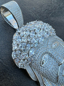 จี้หน้าฮิปฮอปแบบกำหนดเองสำหรับผู้ชาย จี้เพชรโมอิสซาไนต์ VVS ระยิบระยับ เครื่องประดับ 3 มิติ จี้เงินแท้ S925 - Product Image 6