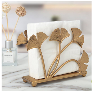 Exclusivo servilletero de latón hecho a mano con diseño floral, artesanía decorativa para bodas, fiestas, eventos y uso en la mesa. - Product Image 1