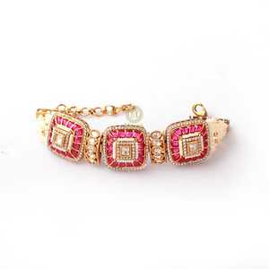 Lavana Ruby Polki Designer Fashion Bracelet - Product Image 3