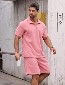 Conjunto de Camiseta Polo de Manga Corta y Pantalones Cortos para Hombre Babioboa, Traje de Dos Piezas de Verano con 3 Bolsillos con Cierre, Ropa Deportiva Informal para Uso Diario - Product Image 2