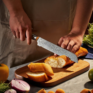 Ensemble de couteaux de cuisine en acier Damas fabriqués à la main avec étui en cuir, couteaux de cuisine durables pour usage professionnel et domestique - Product Image 2