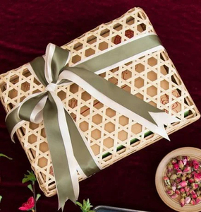 Caja de Almacenamiento de Bambú Tejida con Tapa Hexagonal, Caja Decorativa Natural para el Hogar, Artesanía de Tejido Elegante - Product Image 2