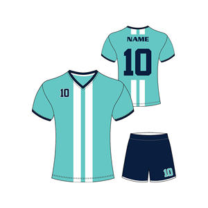 Uniforme de Fútbol Sublimado con Cuello en V, Diseño Personalizado OEM, Hecho con Tela de Poliéster Transpirable de Secado Rápido sin Costuras - Product Image 3