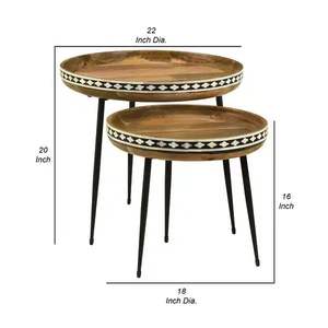 Table d'appoint en fer avec plateau en bois de style urbain, conçue pour les appartements modernes avec un attrait fonctionnel et esthétique. - Product Image 1