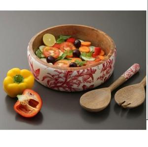 Tazón Clásico Ecológico de Madera de Mango con Diseño de Esmalte de Colores, Pulido, para Ensaladas, Cenas, Desayunos, Almuerzos y Fiestas - Product Image 5