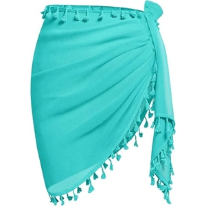 Women Beach Sarong Wraps with Tassels Swimsuit Coverup Summer Bathing Suit Cover Up Casual Swimwear 2026 - Product Image 1