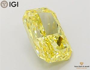 Diamante de Corte Radiante Cultivado en Laboratorio con Certificado IGI de 1.50 Quilates, Color Amarillo Intenso, Claridad VS1, para Anillo de Compromiso de Lujo - Product Image 3