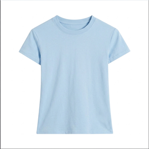 Camisetas de Mujer a Bajo Precio, de la Mejor Calidad, Casuales, de Color Sólido, Manga Corta, Cuello Redondo, Tejido de Spandex/Algodón, Secado Rápido, Verano, OEM - Product Image 4