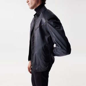 High Street Style Men's Genuine <b>Leather</b> Varsity <b>Jacket</b>-Lightweight 320g Vintage Style OEM Service - Product Image 2