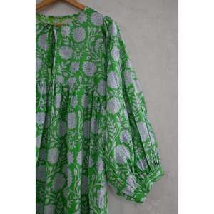 Vestido de Verano Boho para Mujer, de Algodón, con Estampado a Mano, Ligero, Transpirable, Lavable, Cintura Natural - Product Image 2