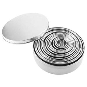 <b>Set</b> of 12 Round Shape Pastry Cutters Stainless Steel Biscuit Cookie Cutters <b>Baking</b> Tools Reusable Durable - Product Image 5