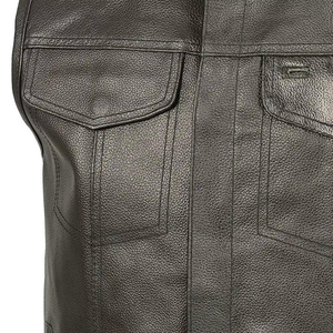 <b>Men</b> <b>Leather</b> <b>Vest</b> Custom Fashion Waistcoat <b>Leather</b> Style Material Durable Stitching Zip Front Comfortable Fit Streetwear OEM - Product Image 5