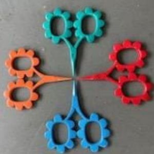 Mini Tijeras de Bordado con Diseño de Girasol Rojo y Verde Agua, Hojas de Acero Inoxidable, para Diestros, para Entresacar, Mango Corto de 2.5cm - Product Image 2