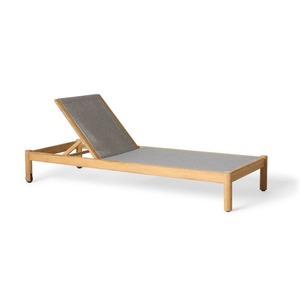 Tumbona de teca maciza para exteriores con ruedas y cojín – Cama de día ajustable para piscina, patio, hotel, resort, villa - Product Image 4