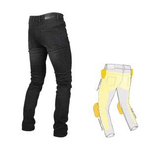 Men's Protective Motorcycle Jeans With <b>Thigh</b> And Knee Protectors Kevlar Lining Breathable All Seasons Wear - Product Image 5
