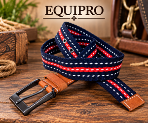 Ceinture décontractée vintage Equipro en cuir véritable, motif chevrons, boucle carrée argentée, en cuir de vachette respirant, largeur 3,5 cm, durable, 110 cm - Product Image 3