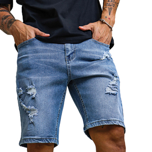 Pantalones cortos casuales de verano para hombre, transpirables, de lavado fácil, ajuste perfecto, shorts clásicos de mezclilla azul, estilo sencillo para el día a día, venta directa al por mayor - Product Image 2
