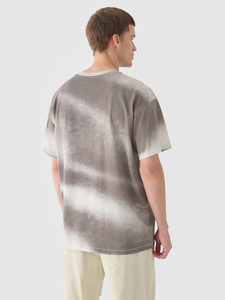 เสื้อยืดผู้ชายไซส์ใหญ่สีเทา ลายมัดย้อม แขนสั้น คอกลม สวมใส่สบาย ระบายอากาศได้ดี ผ้าคอตตอนเจอร์ซีย์ พิมพ์ลายตัวอักษรด้านหน้า - Product Image 3
