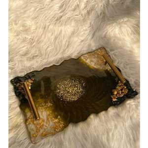 Customizable Resin Serving/<b>Vanity</b> <b>Tray</b> Luxe Decor for Home or Gifts handmade geode design - Product Image 5