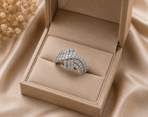 Luxury Fashion Style 10K Solid Gold Plated Moissanite Diamond <b>Ring</b> Fine Jewelry Large Bow Tie Ribbon Cross Cocktail Custom Pave - Product Image 5