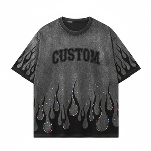 T-shirt à manches courtes pour homme, personnalisable, imprimé en sérigraphie, style streetwear, col rond, coupe classique, jersey de coton - Product Image 3