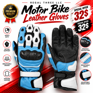 Gants en cuir véritable de qualité supérieure, protection des mains, gants en cuir pour moto, gants de moto pour pilotes, protection antidérapante - Product Image 1
