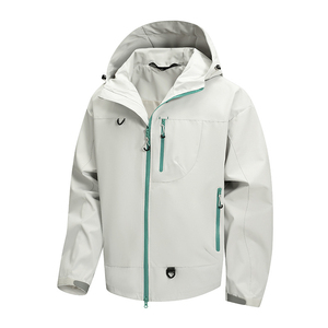 Men's Waterproof Hooded <b>Ski</b> Jacket Black Polyester Zipper Closure Outdoor Wear - Product Image 2