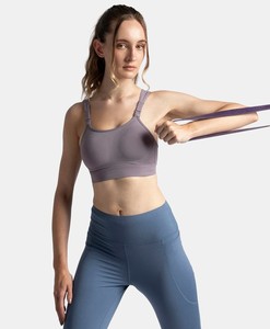 Soutien-gorge de sport sans couture pour femme, dos nageur, soutien moyen, respirant, pour yoga et entraînement, couleur lavande - Product Image 3