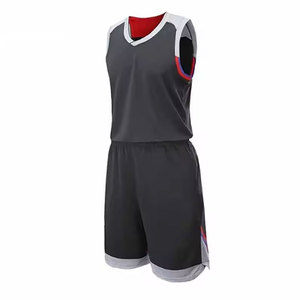 Unisex Basketball Jersey Set Gray Red <b>White</b> <b>V</b>-<b>Neck</b> Sleeveless Moisture Wicking Polyester Adult All Seasons - Product Image 1