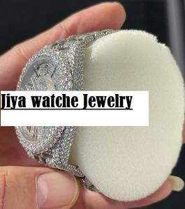 Reloj de Lujo para Hombre, de Acero Inoxidable, Analógico, con Movimiento Mecánico Miyota, Cristal con Diamantes, Claridad VVS, Estilo Hip Hop, Moissanita - Product Image 3