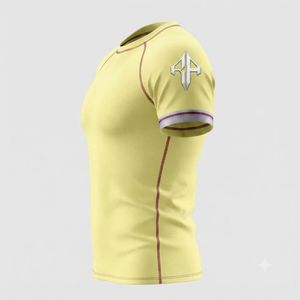 Camiseta de Compresión para Hombre, para Artes Marciales Mixtas (MMA), Transpirable, de Secado Rápido, Material Spandex/Poliéster, Color Amarillo, por RIVIAN ATLANTIC - Product Image 5