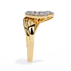 Anillo de oro macizo de 14k con diamante de corte redondo de diseño único para mujer, con forma de flor, para regalo, compromiso, aniversario, boda - Product Image 5