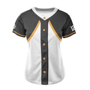Maillot de baseball personnalisable de haute qualité, 100 % polyester, respirant, séchage rapide, pour l'école et les ligues, avec nom, par transfert thermique - Product Image 1