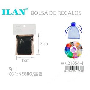 Sacchetti regalo ILAN 5x7cm neri 8 pezzi per confezionamento regali - Product Image 3