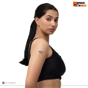 Soutien-gorge de sport noir à col carré pour femme avec fermeture éclair avant, maintien moyen, respirant, sans coutures, idéal pour le fitness (vente en gros) - Product Image 3