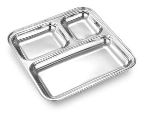 Platos Rectangulares de Acero Inoxidable con Compartimentos, Contenedor de Comida Rápida, Bandeja para Lonchera con Secciones Divididas - Product Image 2