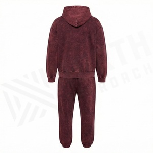 Men's Custom 400 GSM Printed Sweatsuit Acid Wash Baggy <b>Joggers</b> Hoodie <b>Set</b> <b>Plus</b> <b>Size</b> Breathable Winter Customized Color - Product Image 2