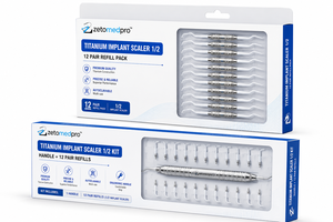 เครื่องมือขูดหินปูนฟันไทเทเนียมระดับพรีเมียม 1/2 รีฟิลและชุดอุปกรณ์ OEM Zetomed Pro - Product Image 6