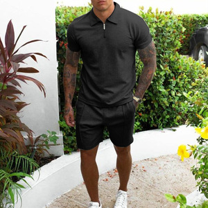Men's Loose Cropped Quick Dry Shorts Casual Loose <b>Knit</b> Straight Casual Cotton Short <b>Set</b> Shorts & Shirt <b>Set</b> - Product Image 4
