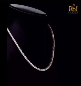 สร้อยคอเทนนิสเพชรแล็บโกรว์แบบครึ่งวงกลม ทองคำแท้ 9K 14K 18K ขายส่งจากโรงงานโดยตรง - Product Image 3