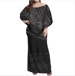 Robes sexy pour femmes de style samoan, élégantes, à imprimé tribal polynésien, à rayures, conçues sur mesure, robes d'été pour femmes, épaules dénudées - Product Image 2