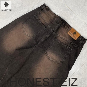 กางเกงยีนส์ทรงบูทคัทสำหรับผู้หญิง ยี่ห้อ HONEST EIZ ระบายอากาศได้ดี ผ้ายีนส์ฟอกสี ทรงหลวม เอวกลาง ความยาวเต็มตัว สไตล์ลำลอง วินเทจ มีเชือกผูก แต่งดีเทลขาดๆ - Product Image 6