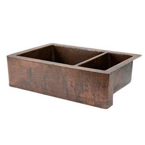 Évier de cuisine contemporain en cuivre, construction métallique durable, conçu pour les maisons élégantes et les installations culinaires professionnelles - Product Image 4