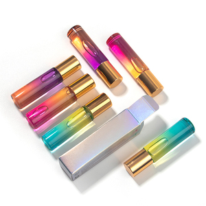 Gradient Rainbow Mineral Glass Bottle <b>Lipstick</b> Gold Cap Rollerball Waterproof Long Lasting Moisturizing Hydrating Fashion - Product Image 6